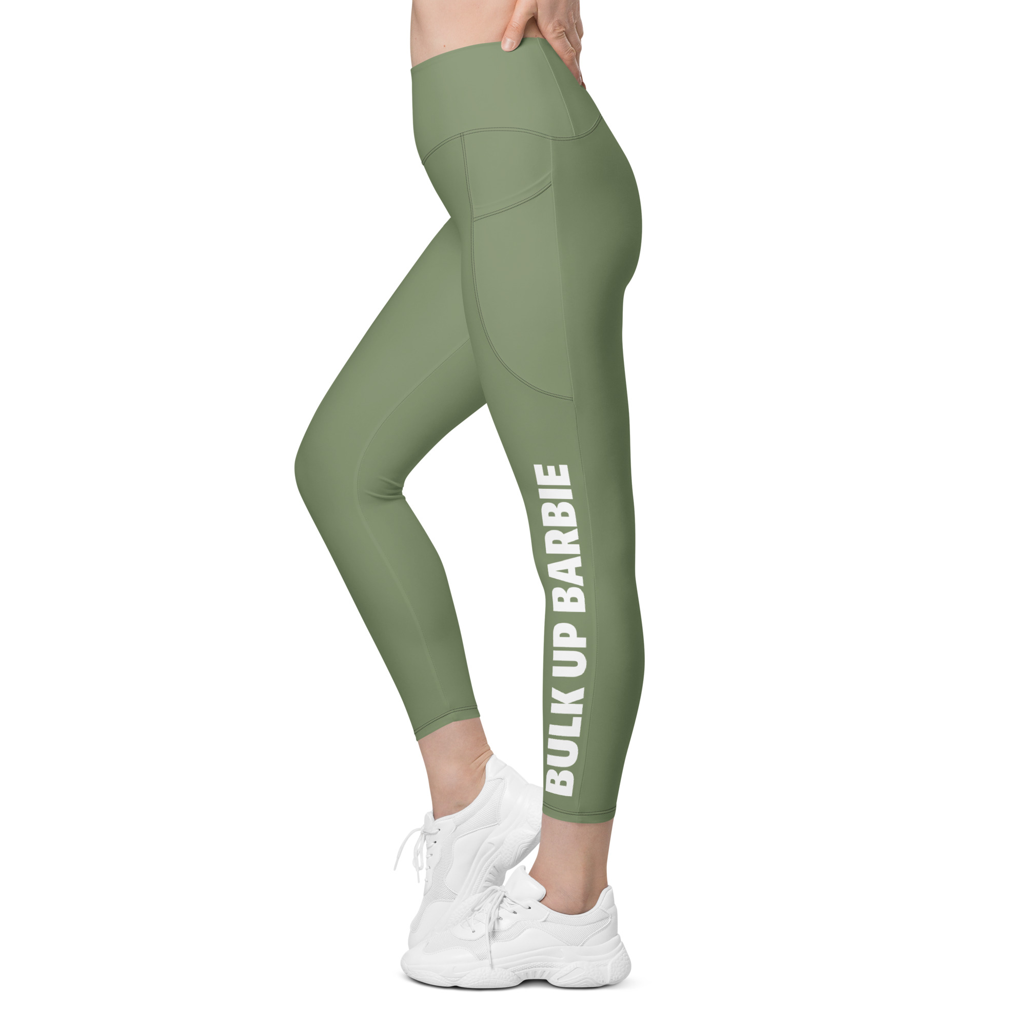 High Waist Leggings Green - Bulk Up Barbie - Image 2