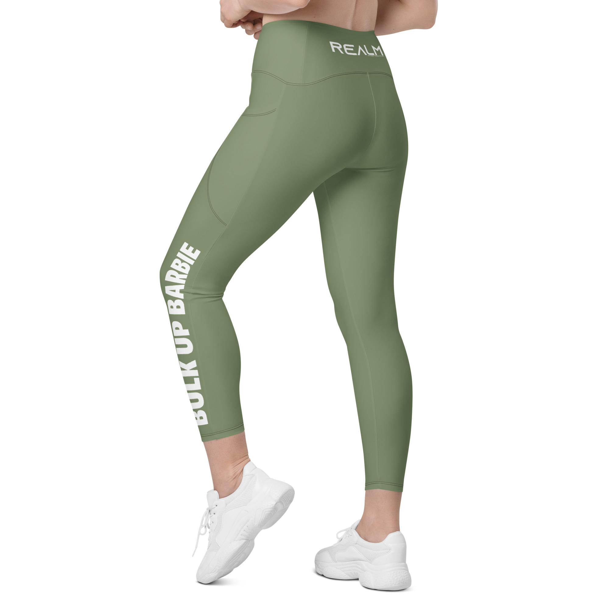 High Waist Leggings Green - Bulk Up Barbie - Image 3