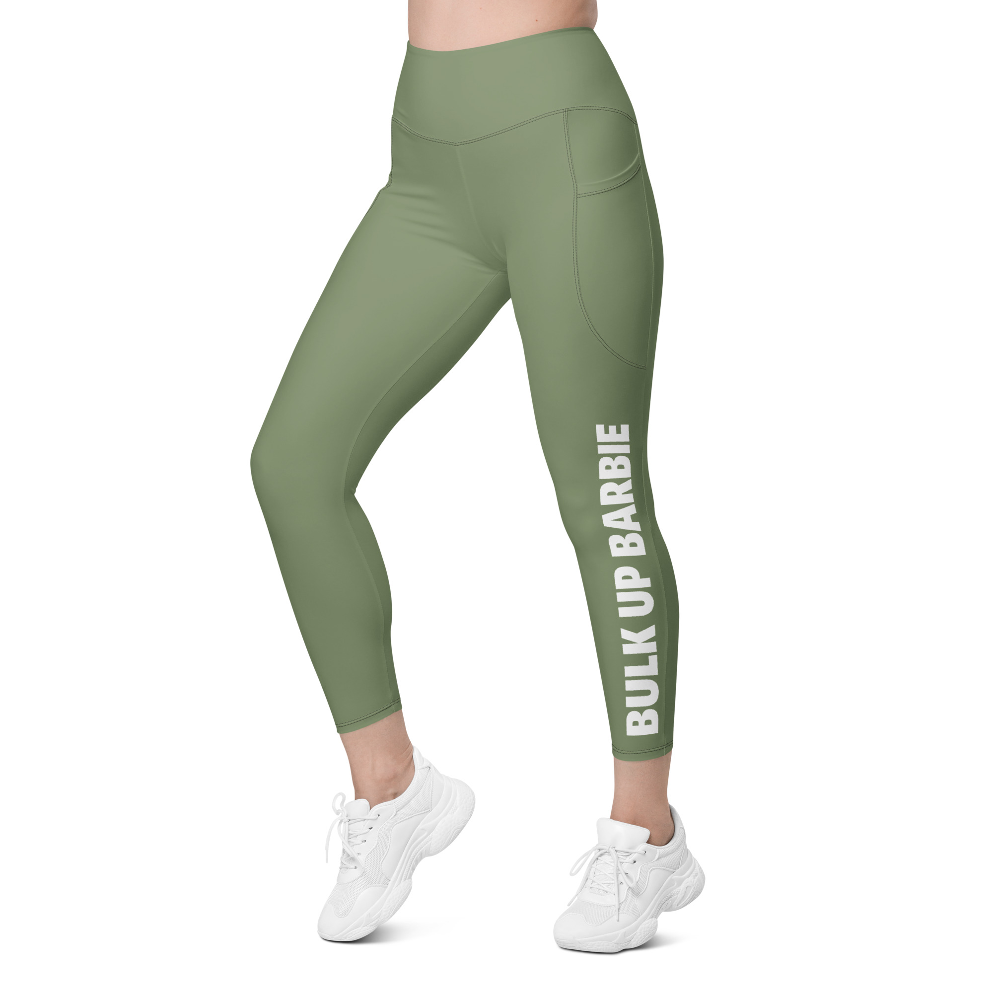 High Waist Leggings Green - Bulk Up Barbie