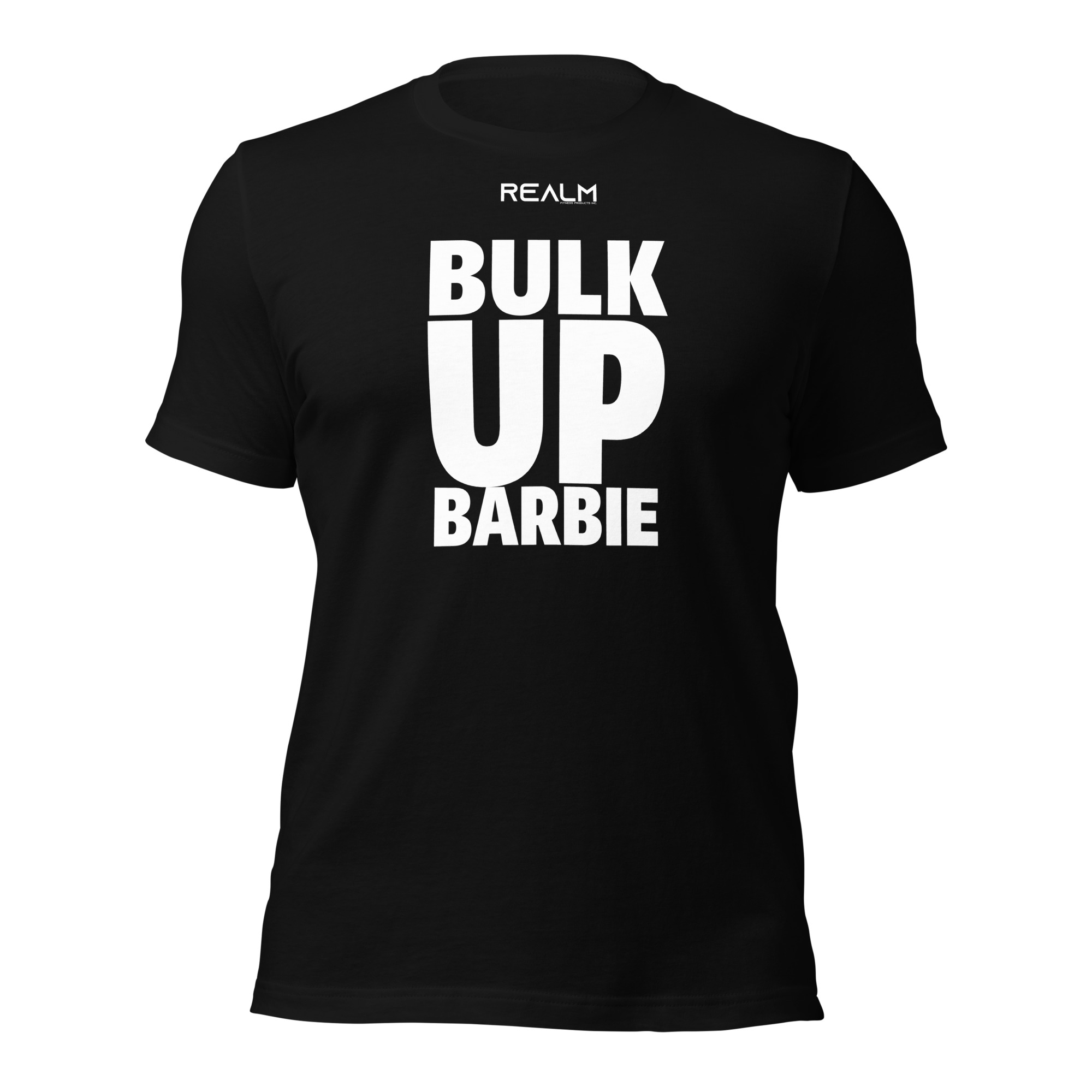 Unisex Tee - Bulk Up Barbie (White On Black)